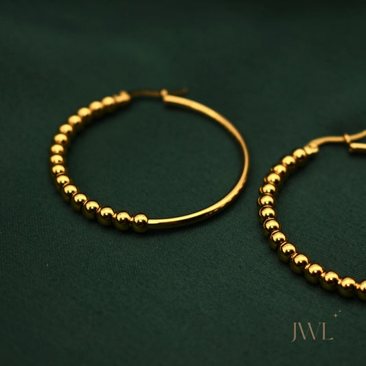 Golden Bead Hoops