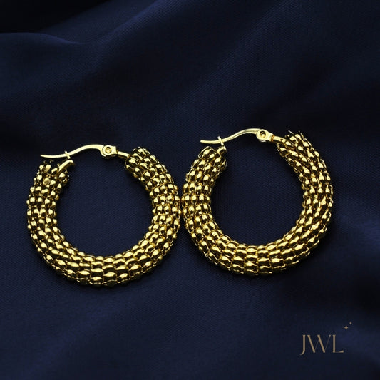 Golden Woven Hoops