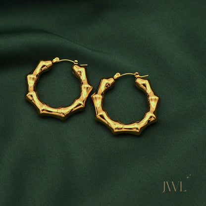 Golden Bamboo Hoops