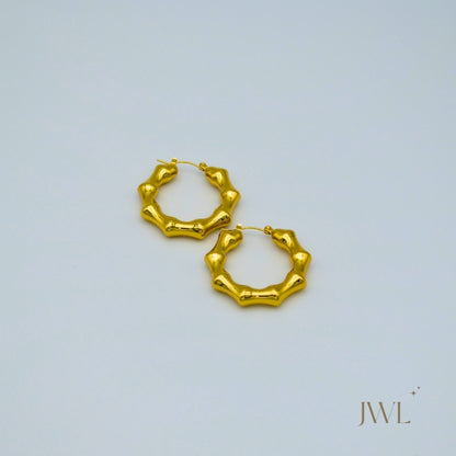 Golden Bamboo Hoops