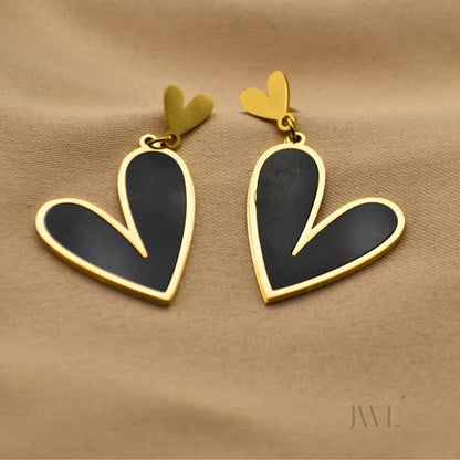 Midnight Heart Earrings