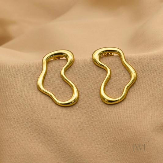 Small Golden Wave Earrings