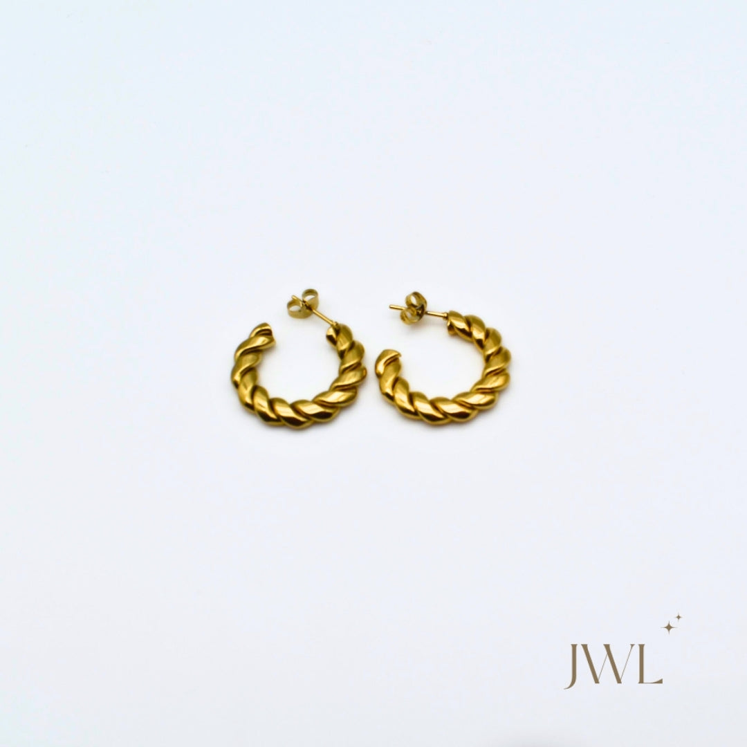 Golden Twist Hoops