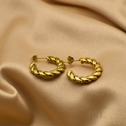 Golden Twist Hoops