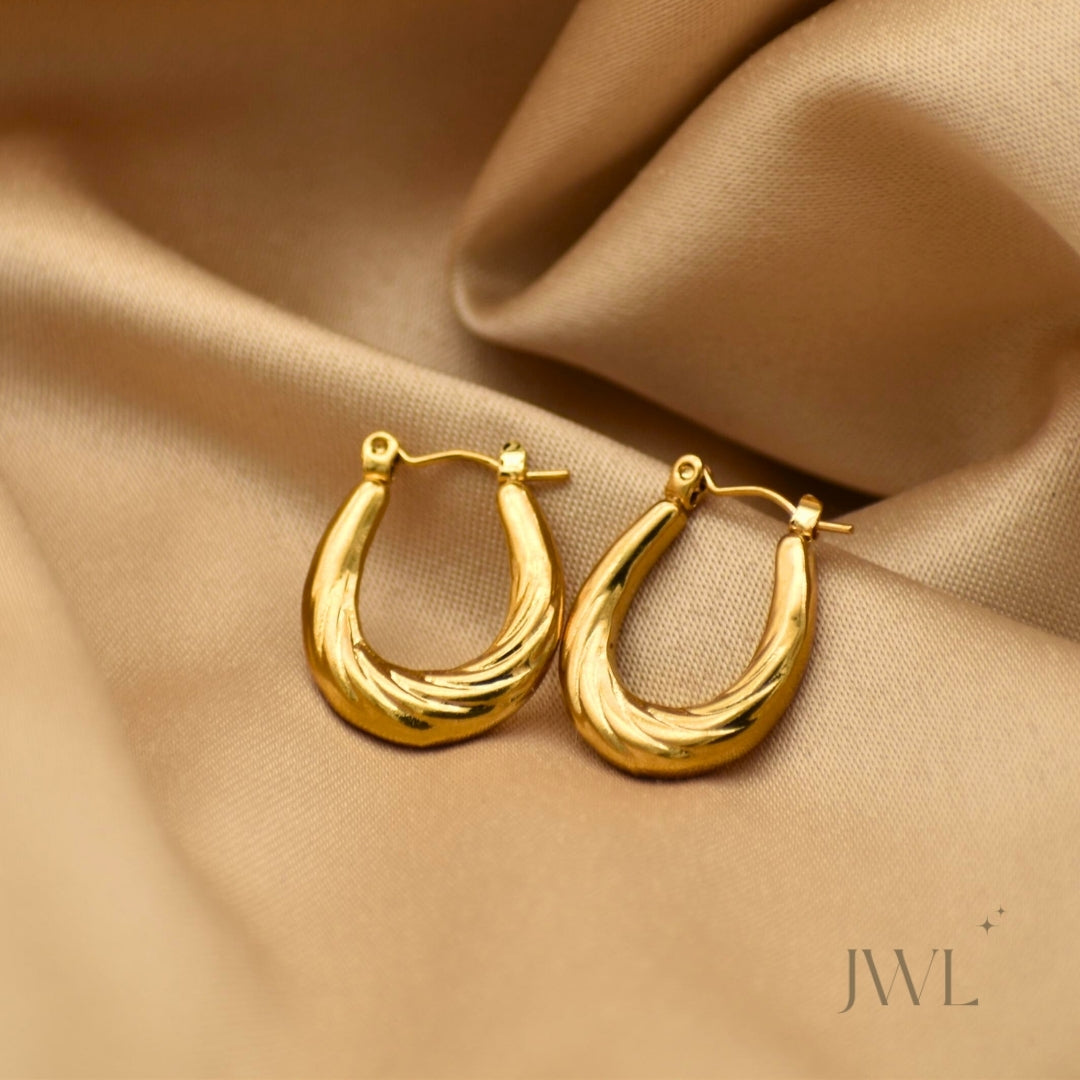 Oval Twist Hoops