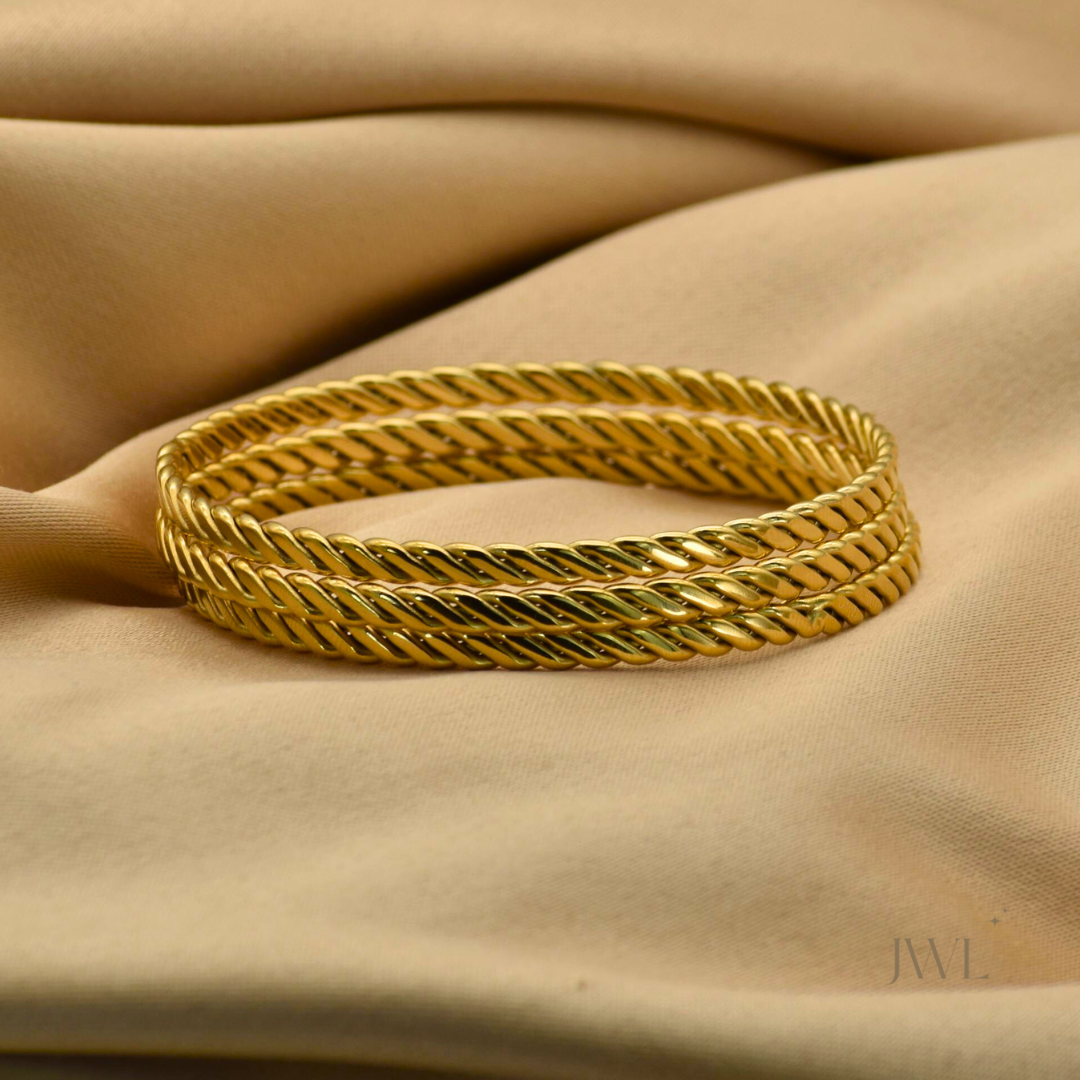 Golden Twist Trio Bangles