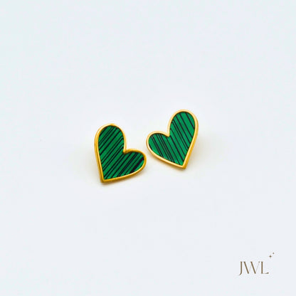 Emerald Heart Studs