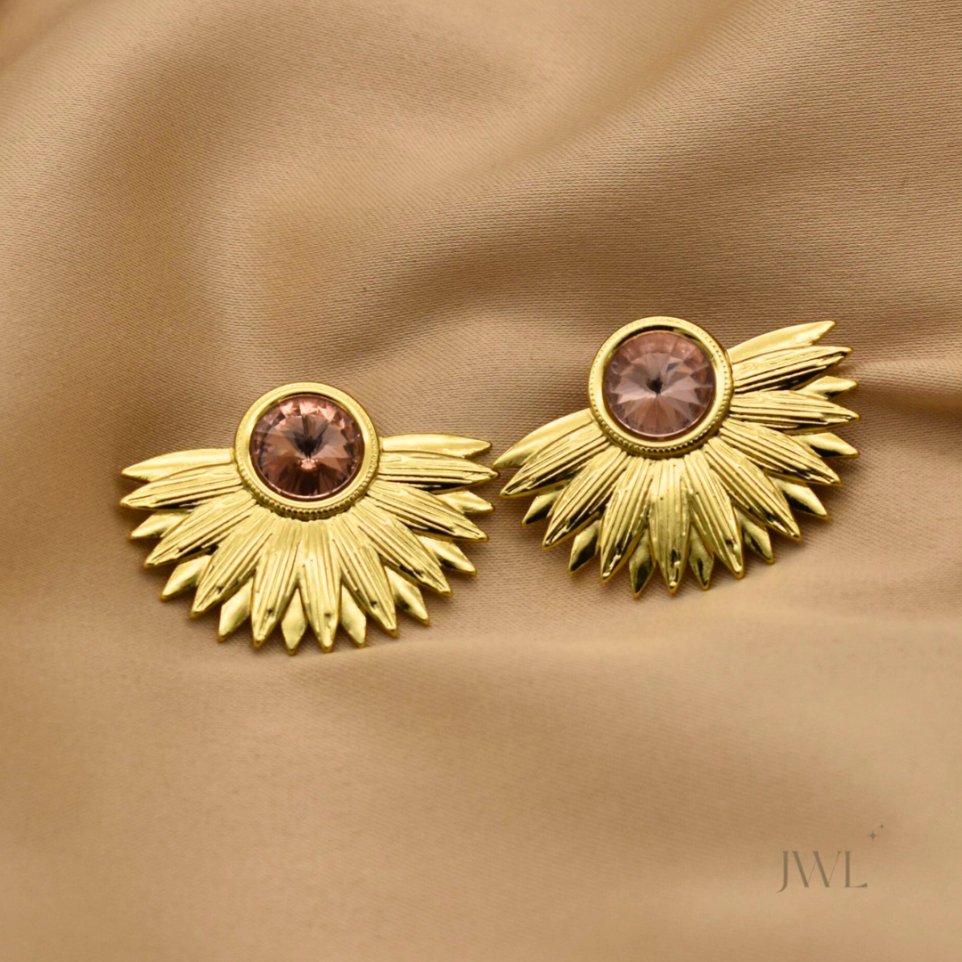 Pink Sunburst Earrings